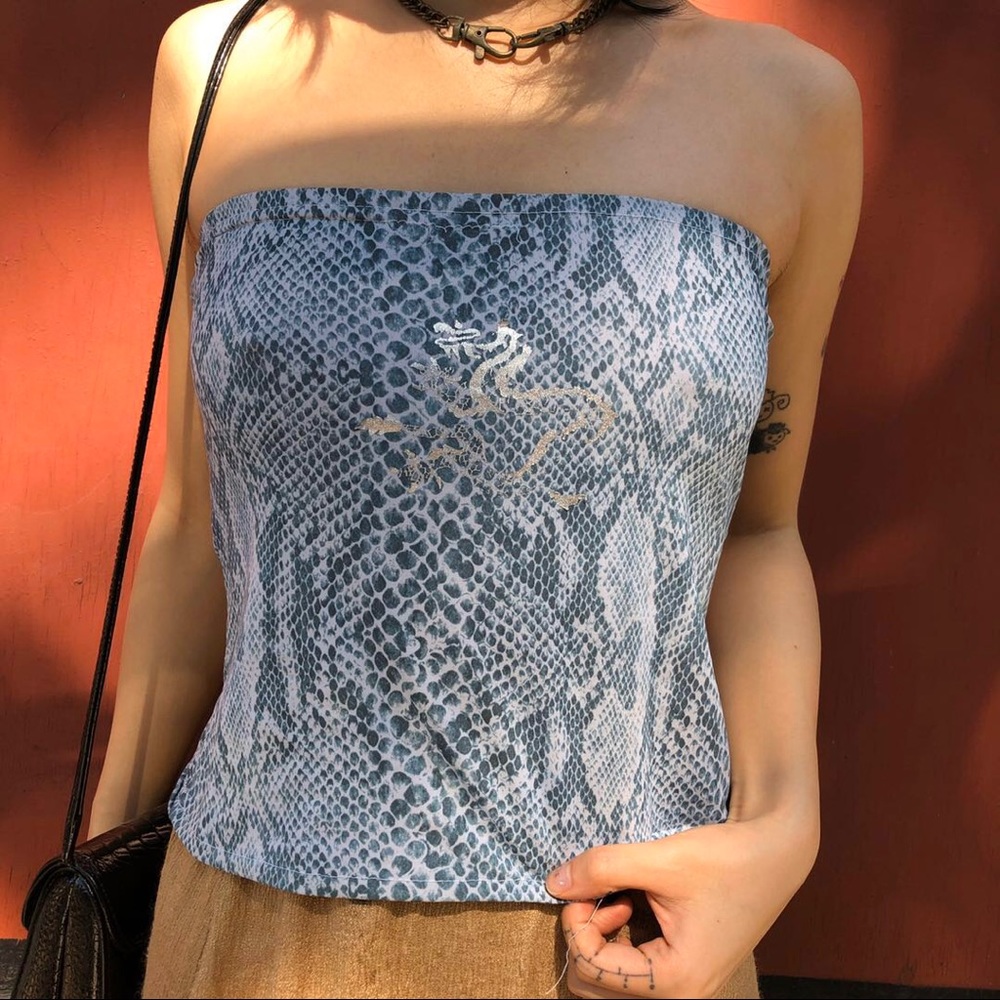 Deadstock Snake Print Tube Top